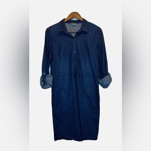 J. Jill Ink Wash Classic Denim Dress